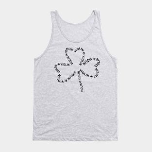 Violin Text Shamrock Tank Top